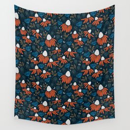Wildflowers - Orange Wall Tapestry