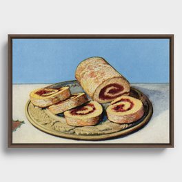 Vintage Jelly Roll Baking Dessert Recipe  Framed Canvas