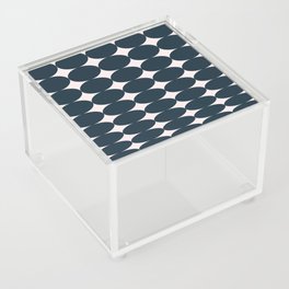 Retro Round Pattern - Dark Blue Acrylic Box