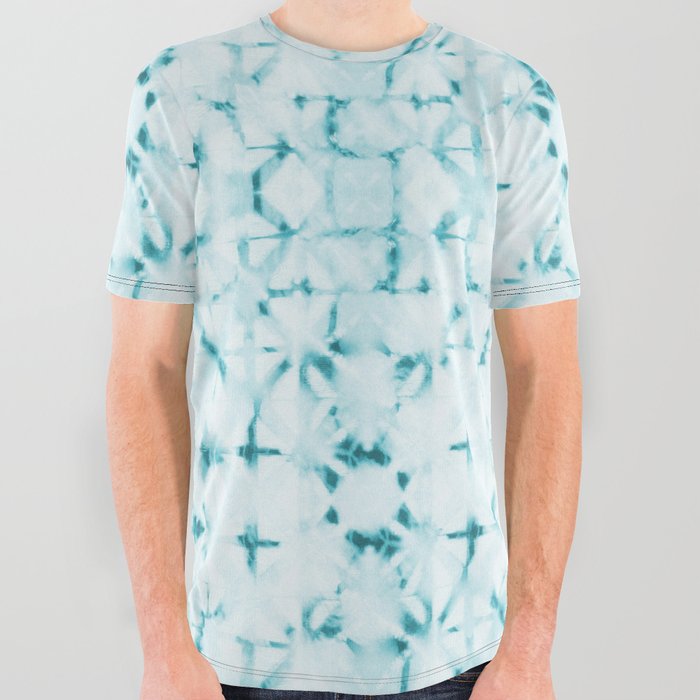 White and turquoise water spots All Over Graphic Tee