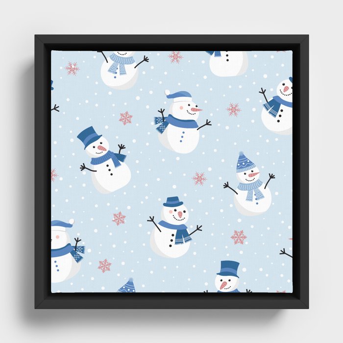 Beautiful Christmas Pattern Zigzag Framed Canvas