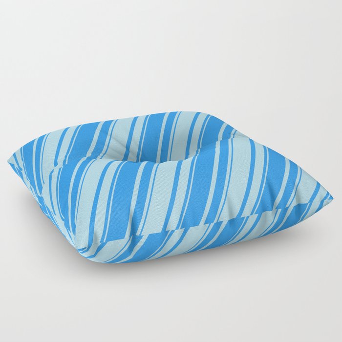 Blue & Light Blue Colored Lines/Stripes Pattern Floor Pillow