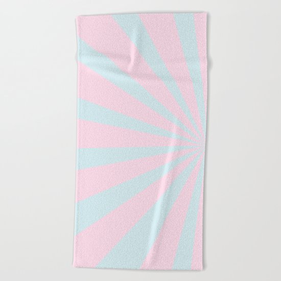 Starbust 60's pastel-Pink Aqua geometric Pattern Beach Towel