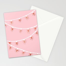 Rose gold Christmas lights Stationery Card
