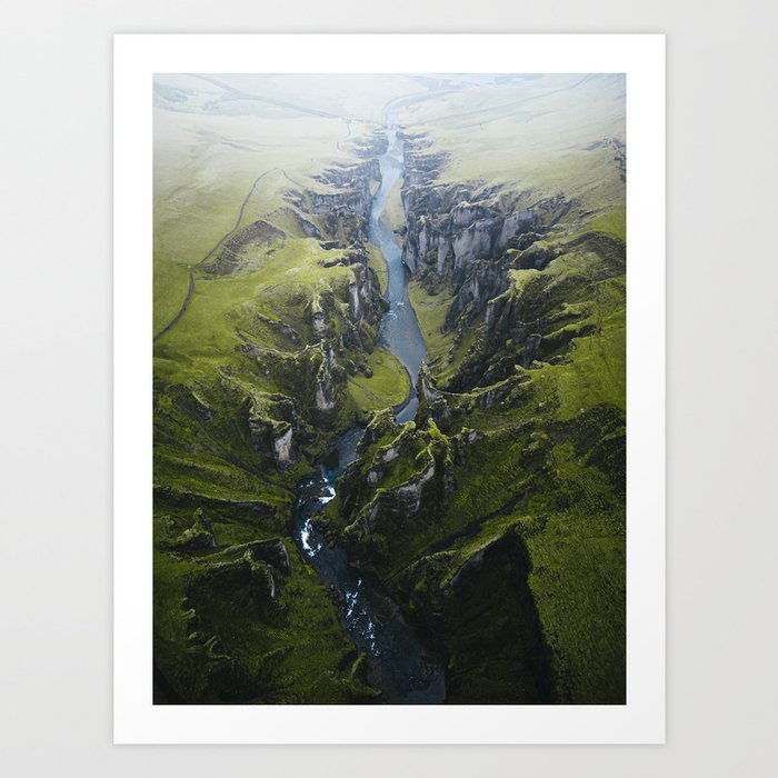 Iceland Canyon - Fjadrargljufur Art Print