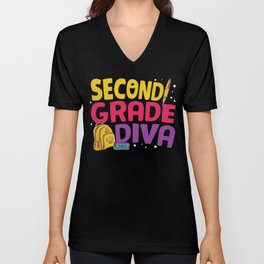 Second Grade Diva V Neck T Shirt