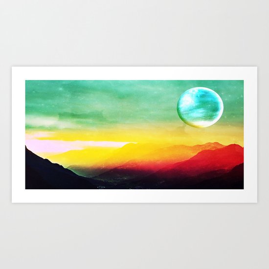 Luna verde Art Print