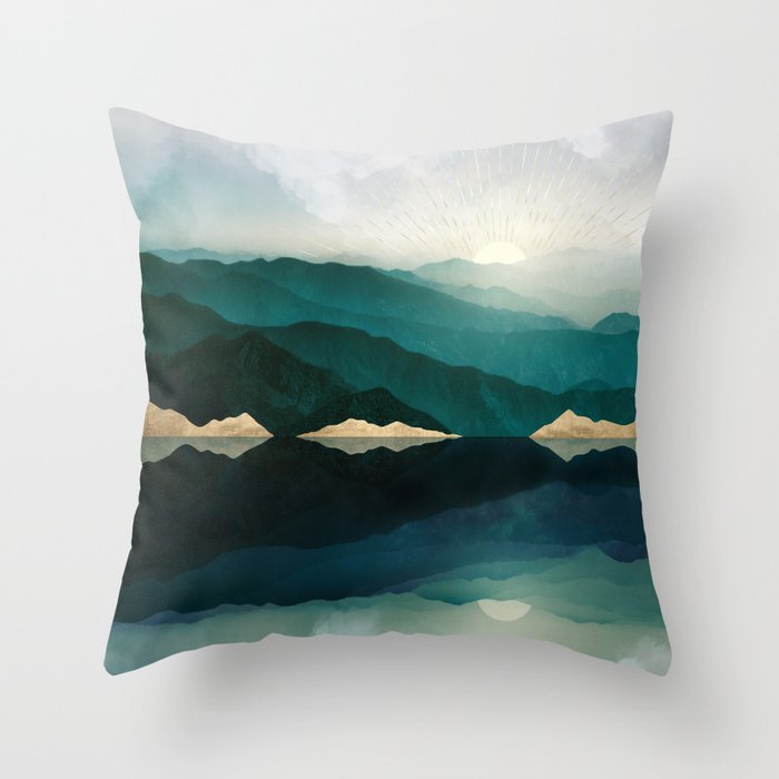 Waters Edge Reflection Throw Pillow