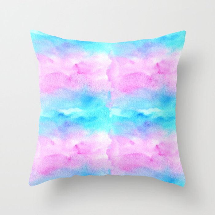 Watercolor blocks in pastel Throw Pillow