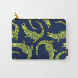 Crocodiles (Deep Navy and Green Palette) Carry-All Pouch