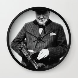 Winston Churchill Tommy Gun Wall Clock