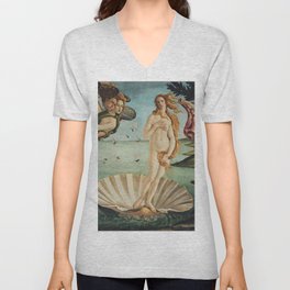 Sandro Botticelli - The birth of Venus (La nascita di Venere) V Neck T Shirt