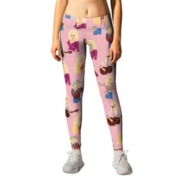 Here You Come Again Leggings | Pink, Dollyparton, Dolly, Dorm, Rhinestone, Jolene, Pattern, Graphicdesign, Guitar, Yellow 