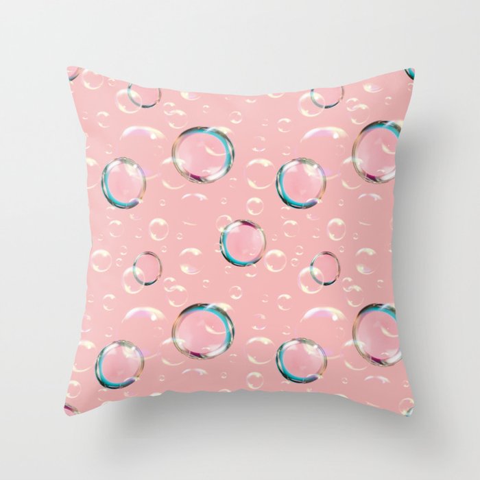 Candy Bubbles in Salmon Throw Pillow