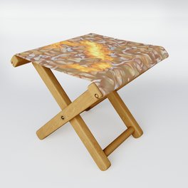 Abstract digital pattern design with curved shapes and flames Folding Stool