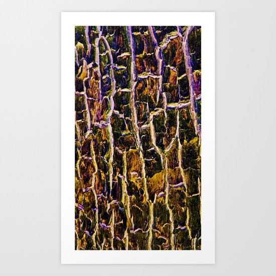 Jewel Toned Topaz Tree Bark Art Print