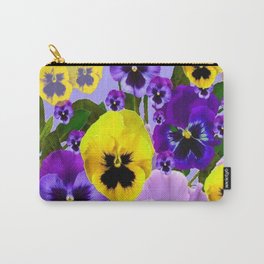PINK & PURPLE SPRING PANSY FLOWER GARDEN  Carry-All Pouch