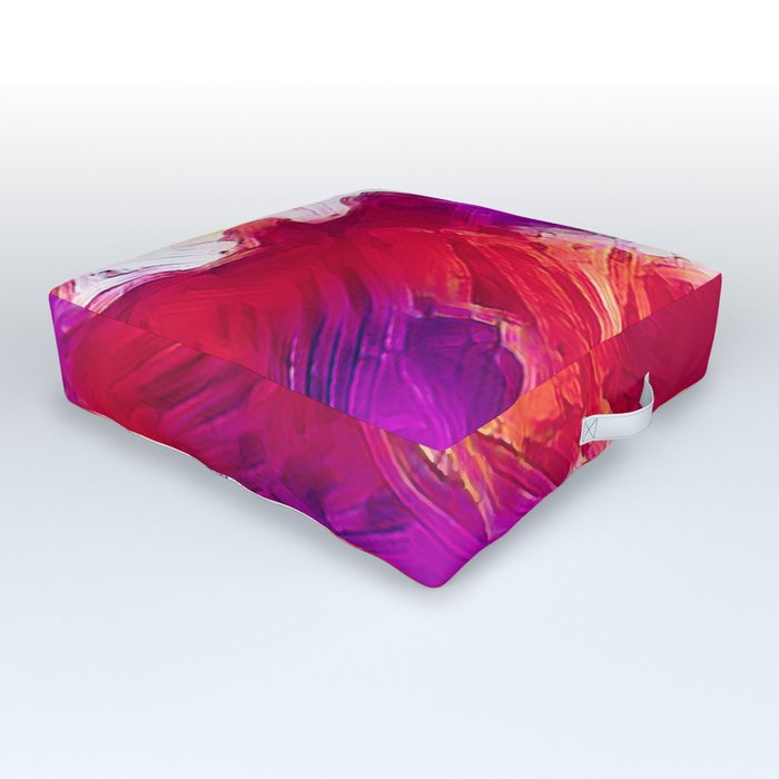 Colorful Palette Knife Abstract Outdoor Floor Cushion