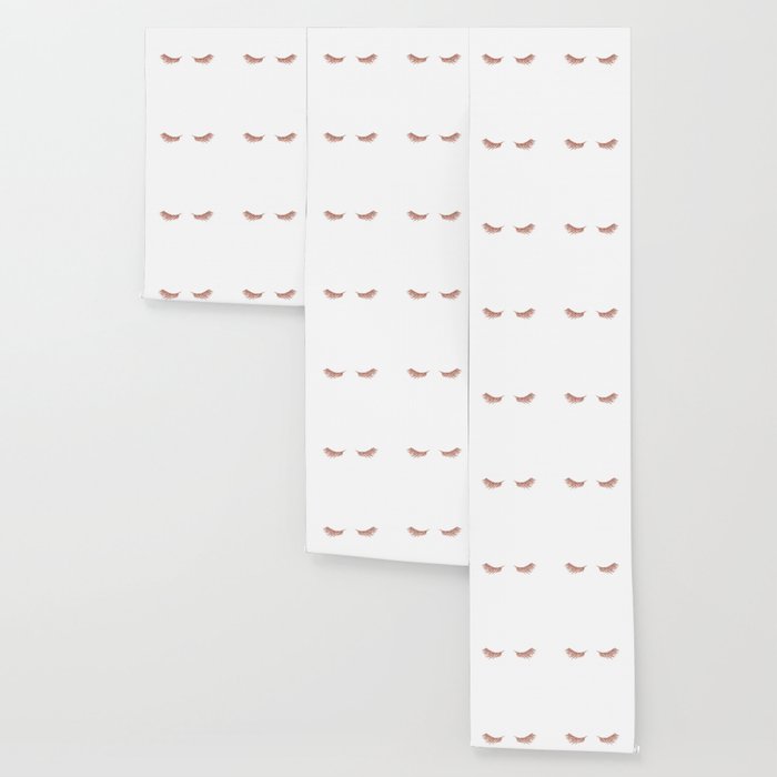 Pretty Lashes Rose Gold Glitter Pink Wallpaper By Naturemagick