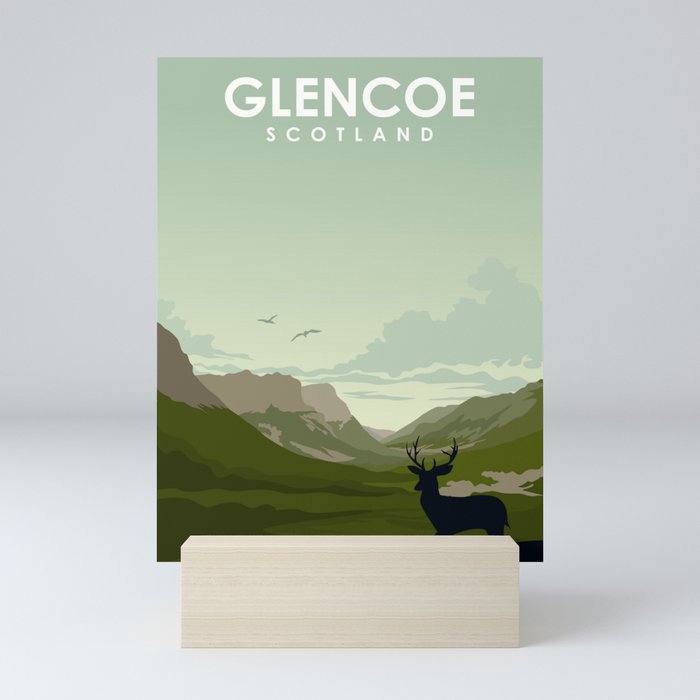 Glencoe National Park Travel Poster Mini Art Print