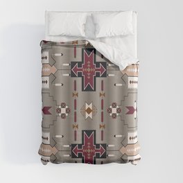 Red Hawk Feathers on High Mesa Duvet Cover