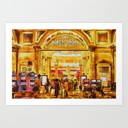 Happy shoppers - Forum Shops Caesars Palace, Las Vegas Art Print