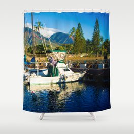 Lahaina Harbour Marina Maui Hawaii Shower Curtain