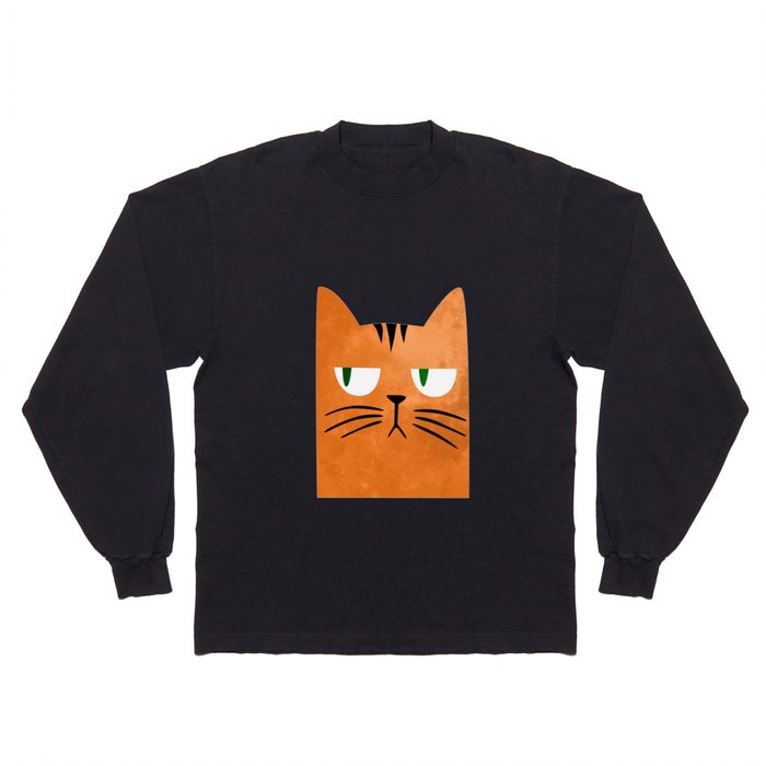 Orange cat with attitude Long Sleeve T Shirt