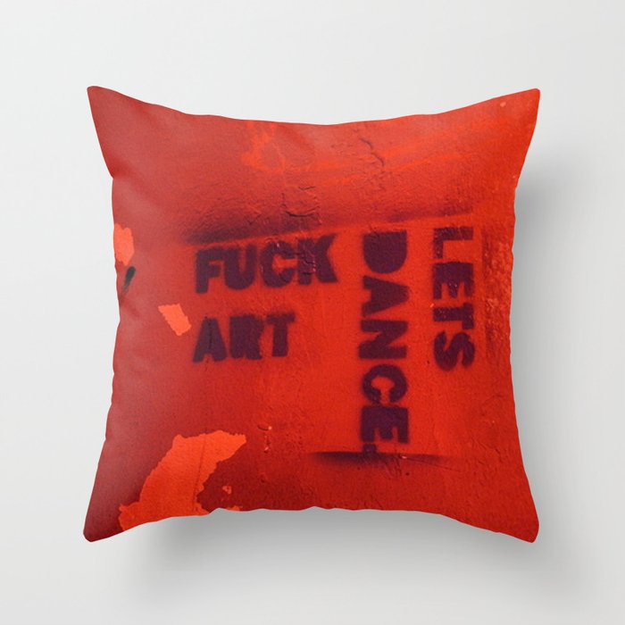 Photograph of graffiti at a squatters' house in Zagreb, Croatia Throw Pillow