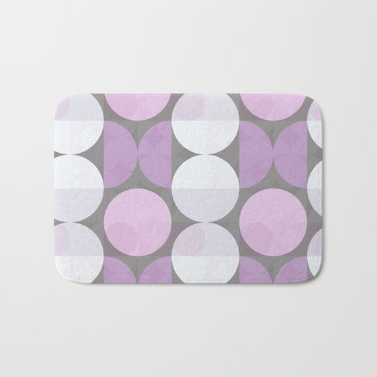 pink grey circular pattern Bath Mat