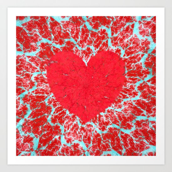 Frosty heart Art Print