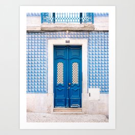 The blue door of Lisbon | Portugal fine art travel photography print Art Print