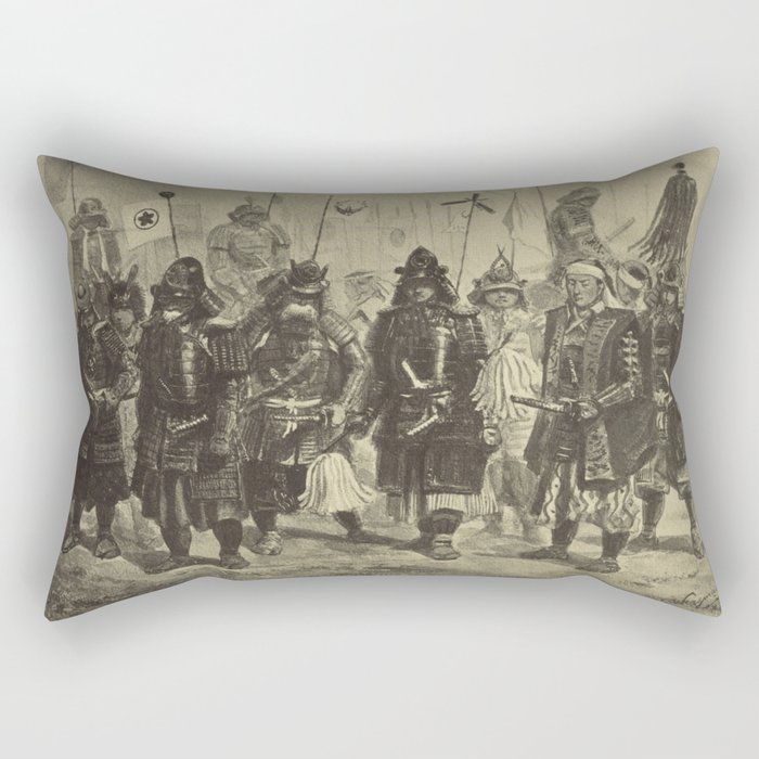 Japanese Warriors Rectangular Pillow