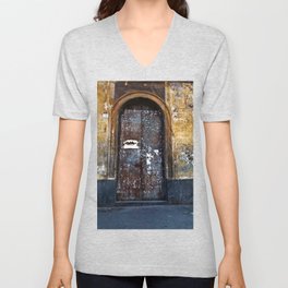 Old Sicilian door of Catania V Neck T Shirt