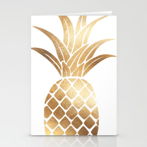 Regal Gold Pineapple Stationery Cards
