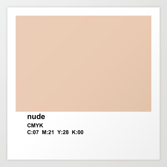 pantone, nude, CMYK colorblock Art Print