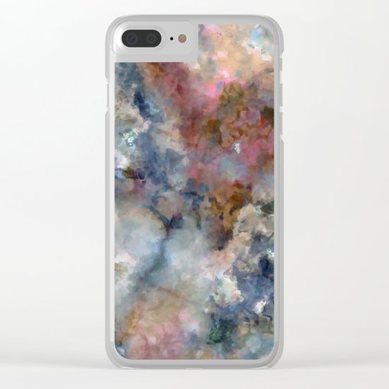 Colorful watercolor nebula onyx Clear iPhone Case