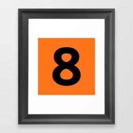 Number 8 (Black & Orange) Framed Art Print