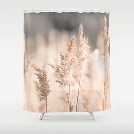 Neutral Tone Pampas Grass, Reed Shower Curtain