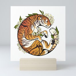 Tiger & Flowers Mini Art Print