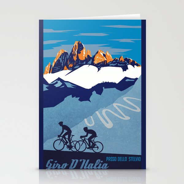 Giro d'Italia Passo Dello Stelvio cycling poster Stationery Cards