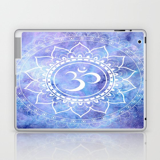 Om Mandala Lavender Periwinkle Blue Galaxy Space Laptop & iPad Skin