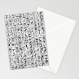 Hieroglyphics B&W / Ancient Egyptian hieroglyphics pattern Stationery Card