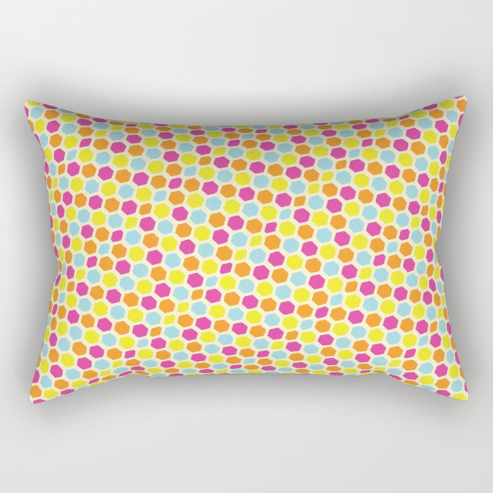 Hexagon Color Pattern Rectangular Pillow