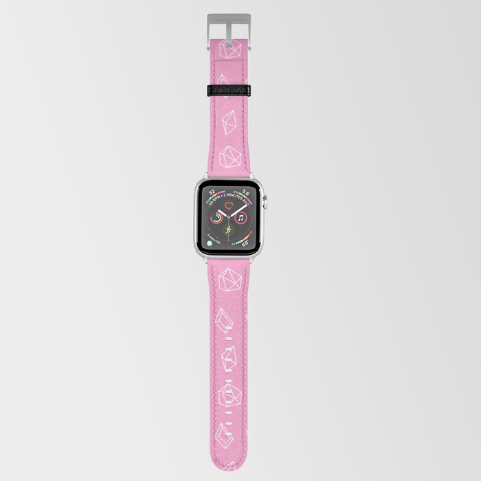 Pink and White Gems Pattern Apple Watch Band