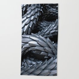 Silver Metallic Dragon Skin Beach Towel