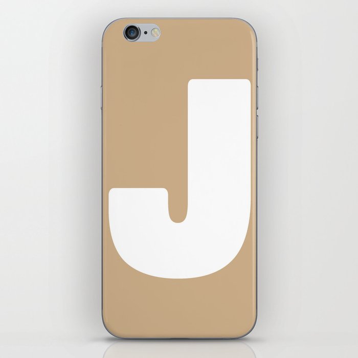 J (White & Tan Letter) iPhone Skin