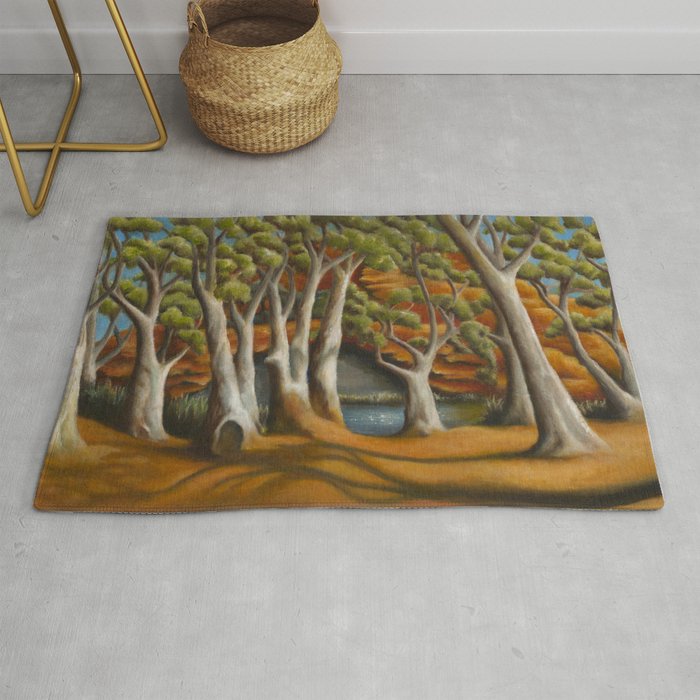 Ghost Gums of Gregory Gorge, original oil painting Rug