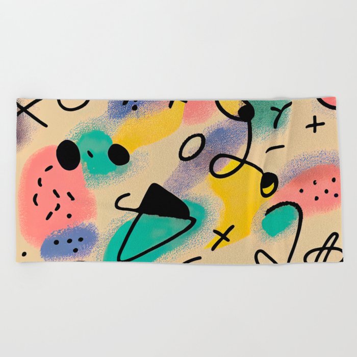 Pastel Miró 1992 Beach Towel