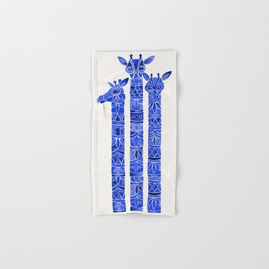 Navy Giraffes Hand & Bath Towel